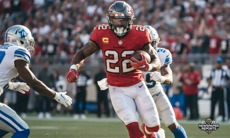 Doug Martin, former NFL running back smiling in a Buccaneers jersey and cap, clear face shot