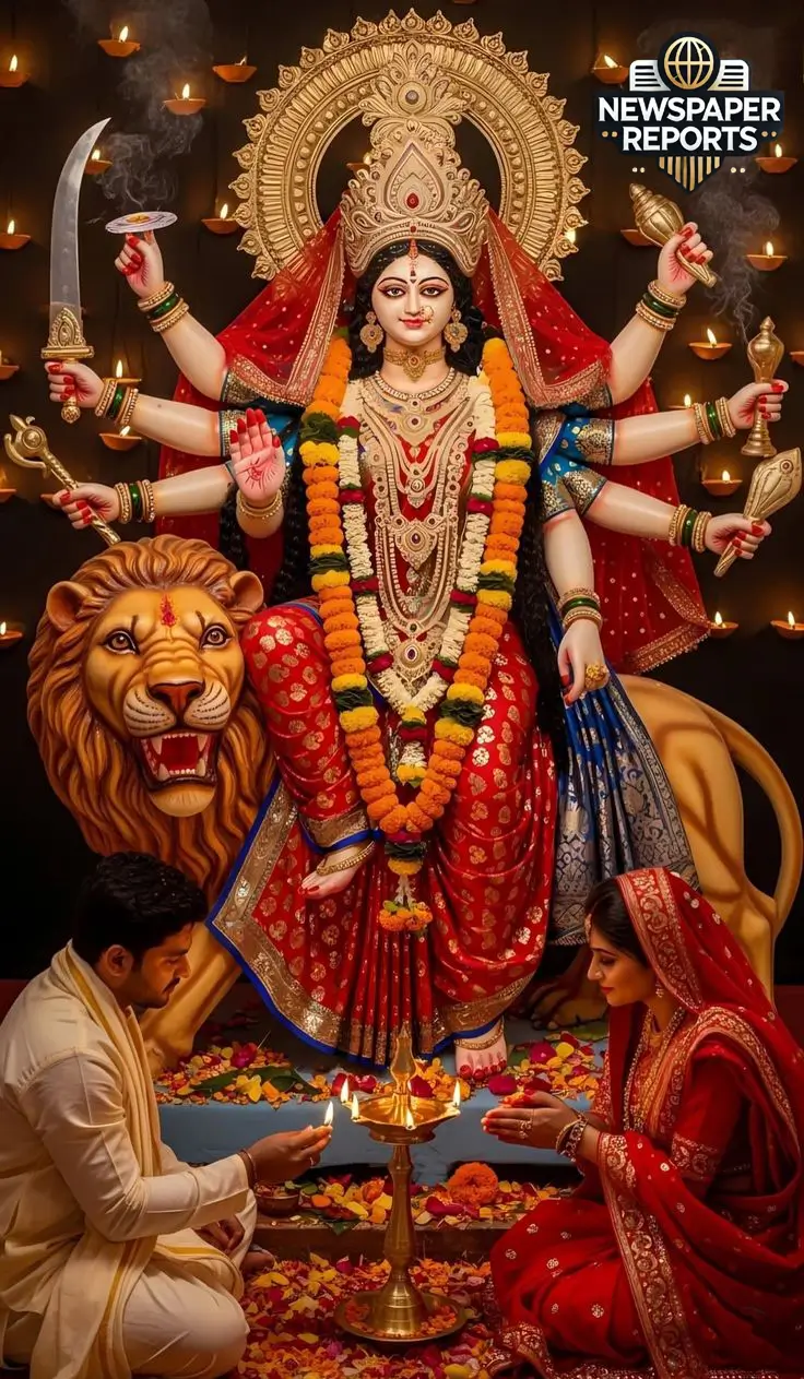 Perfect Instagram backdrop from Durga Puja 2025.